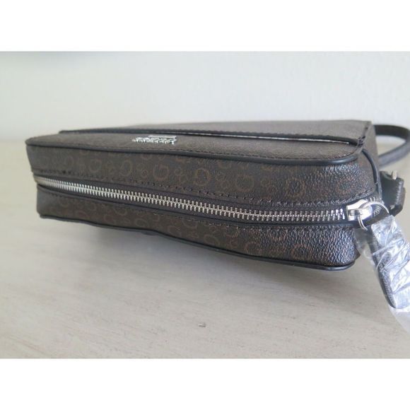 Guess SV750570 Campos Mini Natural Brown Signature Logo Crossbody Shoulder Bag - Picture 8 of 12